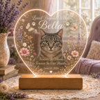 Pet Memorial Night Light, Personalized Cat Memorial Plaque, Custom Photo Acrylic Sign, Loss of Pet Keepsake, Sympathy Gift for Her