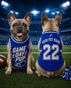 Game Day Pup Pet Jersey, Personalized Dog Name Number Shirt, American Football Puppy Outfit, Sports Fan Pet Apparel, Tailgate Gift