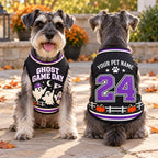 Halloween Pet Jersey, Personalized Dog Name Number Shirt, Ghost Game Day Pet Top, Custom Sports Costume, Spooky Pet Gift