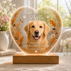 Dog Memorial Night Light, Personalized Pet Photo Acrylic Plaque, Golden Retriever Remembrance, Pet Loss Gift for Her