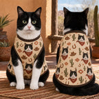 Western Cat Jersey, Personalized Pet Face Shirt, Custom Cowboy Cat Outfit, Cactus Pet Vest, Southwestern Cat Lover Gift