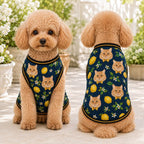 Custom Pet Face Cat Jersey, Personalized Cat Shirt, Lemon Floral Pet Outfit, Custom Photo Cat Vest, Cat Lover Gift