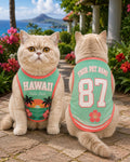 Hawaii Aloha State Pet Jersey, Personalized Dog Name Number Shirt, Tropical Beach Pet Outfit, Hawaiian Dog Gift