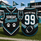 Sunday Barkball Pet Jersey, Custom Dog Name Number Shirt, American Football Puppy Outfit, Game Day Pet Apparel, Sports Fan Gift