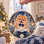 Winter Cat Ornament, Personalized Acrylic Christmas Keepsake, Custom Pet Name Year Decor, Cat Lover Holiday Gift