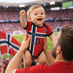 Norway Baby Bodysuit, Personalized Soccer Jersey Outfit, Custom Name Number, Newborn Football Fan Gift