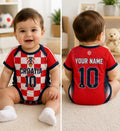 Croatia Baby Bodysuit, Personalized Soccer Jersey Romper, Custom Name Number Infant Outfit, Croatian Football Fan Gift, Baby Shower Gift