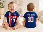 Iceland Baby Bodysuit, Personalized Soccer Jersey Romper, Custom Name Number Infant Outfit, Icelandic Football Fan Gift