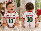 Morocco Baby Bodysuit, Personalized Soccer Jersey Outfit, Custom Name Number, Newborn Football Fan Gift, Game Day Baby