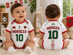 Morocco Baby Bodysuit, Personalized Soccer Jersey Outfit, Custom Name Number, Newborn Football Fan Gift, Game Day Baby