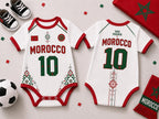 Morocco Baby Bodysuit, Personalized Soccer Jersey Outfit, Custom Name Number, Newborn Football Fan Gift, Game Day Baby