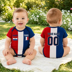 Custom Soccer Baby Bodysuit, Personalized Two Country Flag Football Onesie, Name Number Baby Shower Gift, World Cup Newborn Outfit Fan Gift