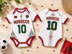 Morocco Baby Bodysuit, Personalized Soccer Jersey Outfit, Custom Name Number, Newborn Football Fan Gift, Game Day Baby