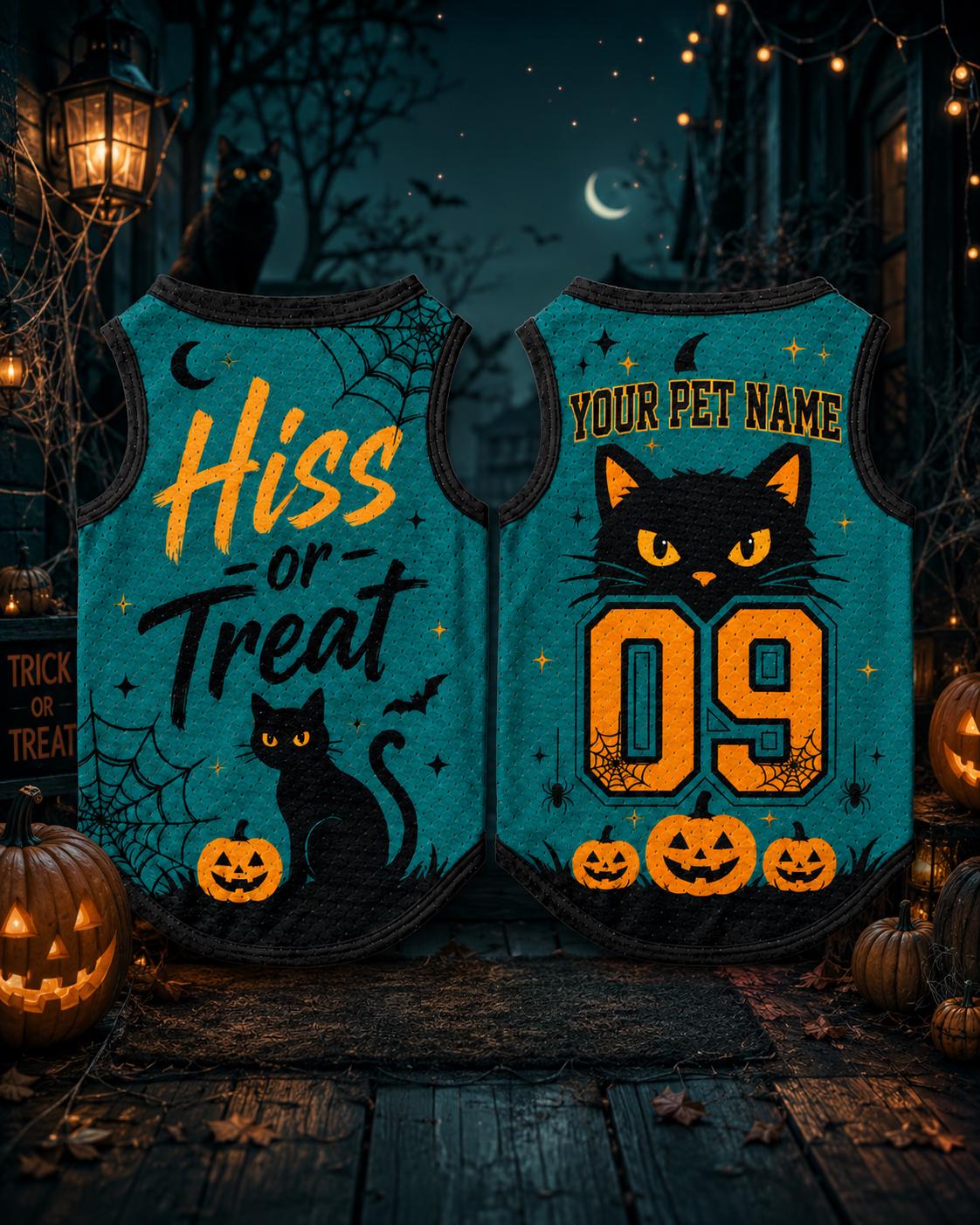 Halloween Pet Jersey - Personalized Cat Dog Name Number Shirt - image 2