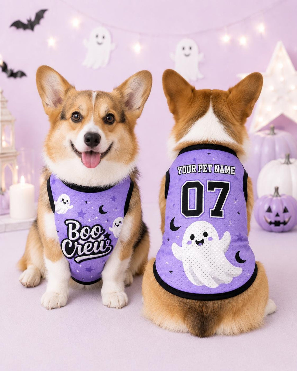 Boo Crew Pet Shirt - Personalized Dog Cat Name Number Jersey - image 2