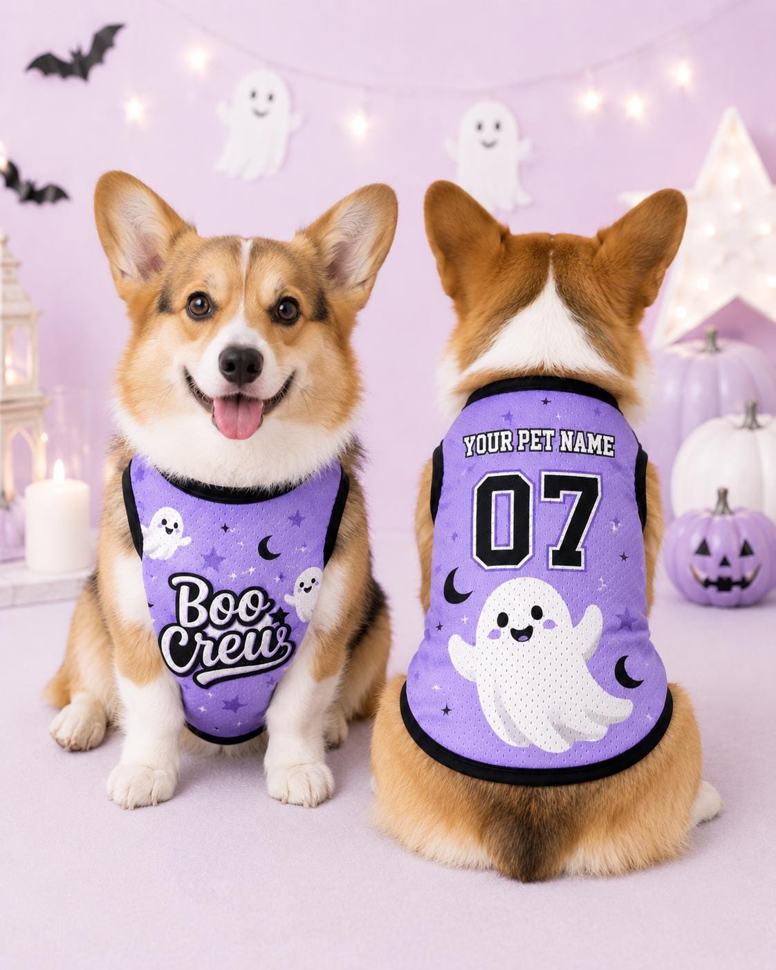 Boo Crew Pet Shirt - Personalized Dog Cat Name Number Jersey - image 2