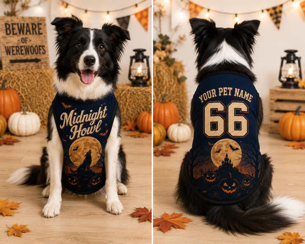 Midnight Howl Pet Jersey - Personalized Dog Name Number Shirt - image 4