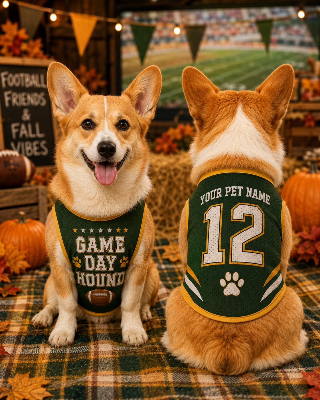 Game Day Hound Pet Jersey - Personalized Dog Name Number Shirt - image 2