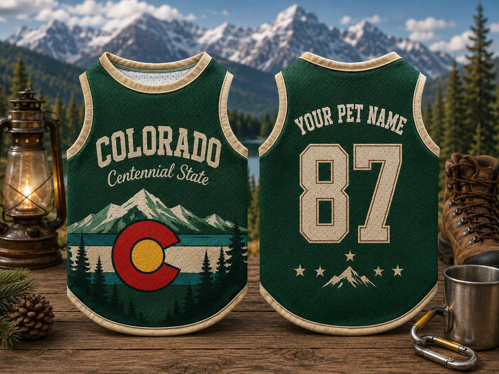 Colorado Centennial State Pet Jersey - Personalized Dog Name Number Shirt - image 5