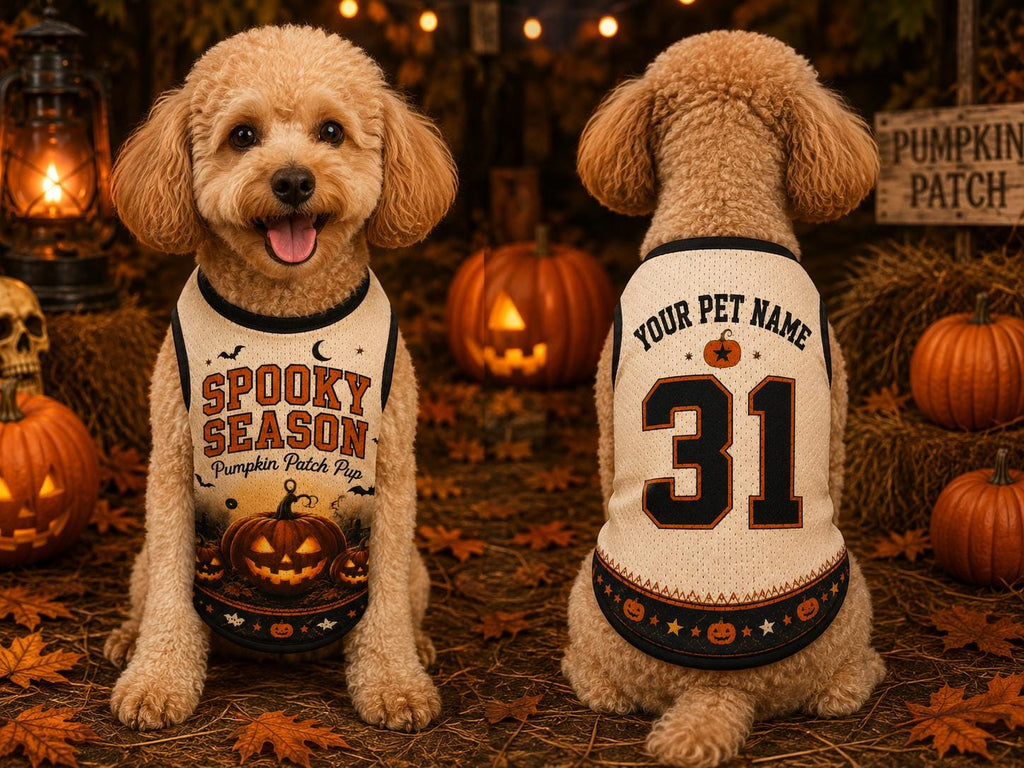 Spooky Season Pet Jersey - Personalized Pumpkin Patch Pup Shirt - image 5