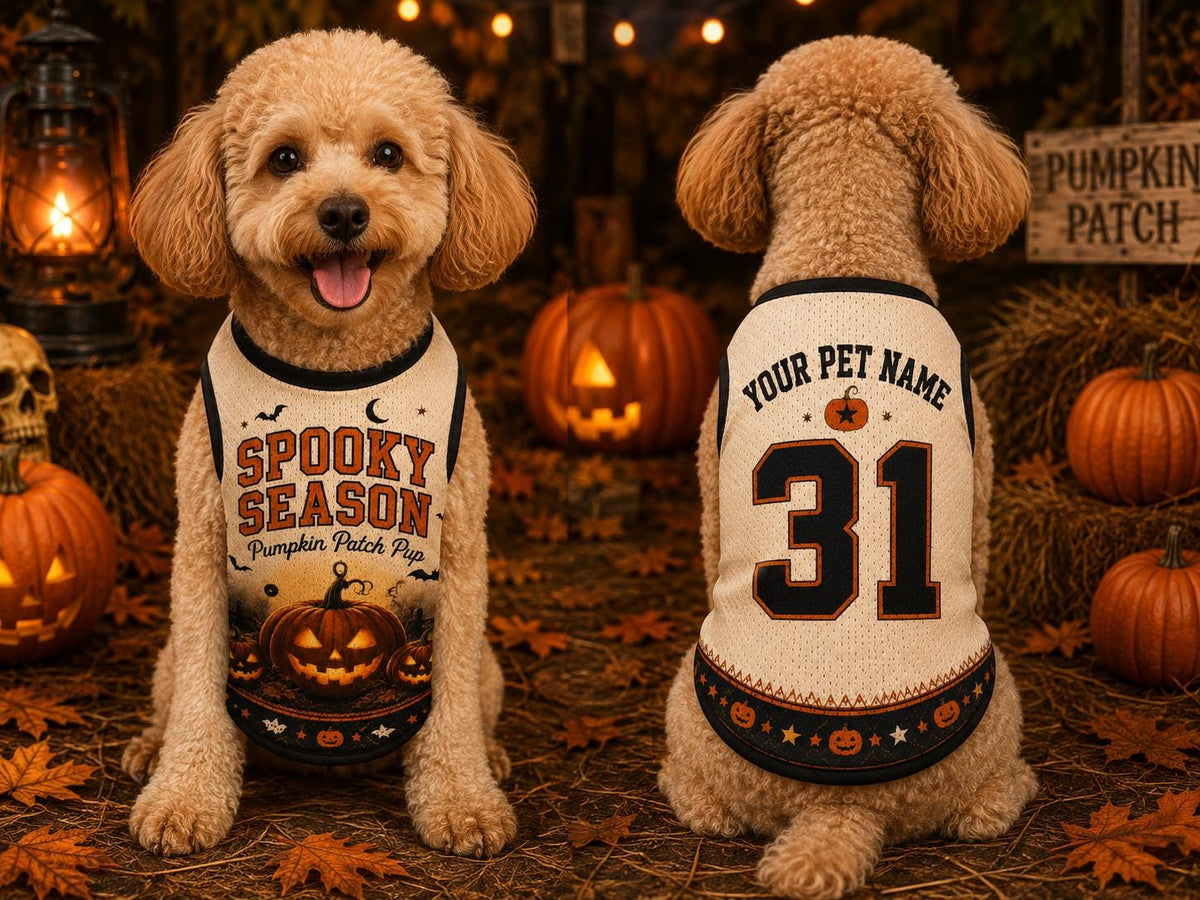 Spooky Season Pet Jersey - Personalized Pumpkin Patch Pup Shirt - image 5