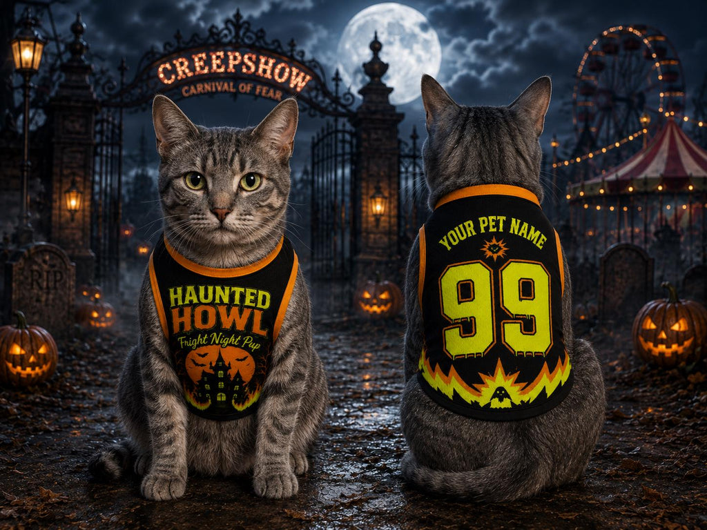 Haunted Howl Dog Jersey - Personalized Pet Name Number Shirt - image 4