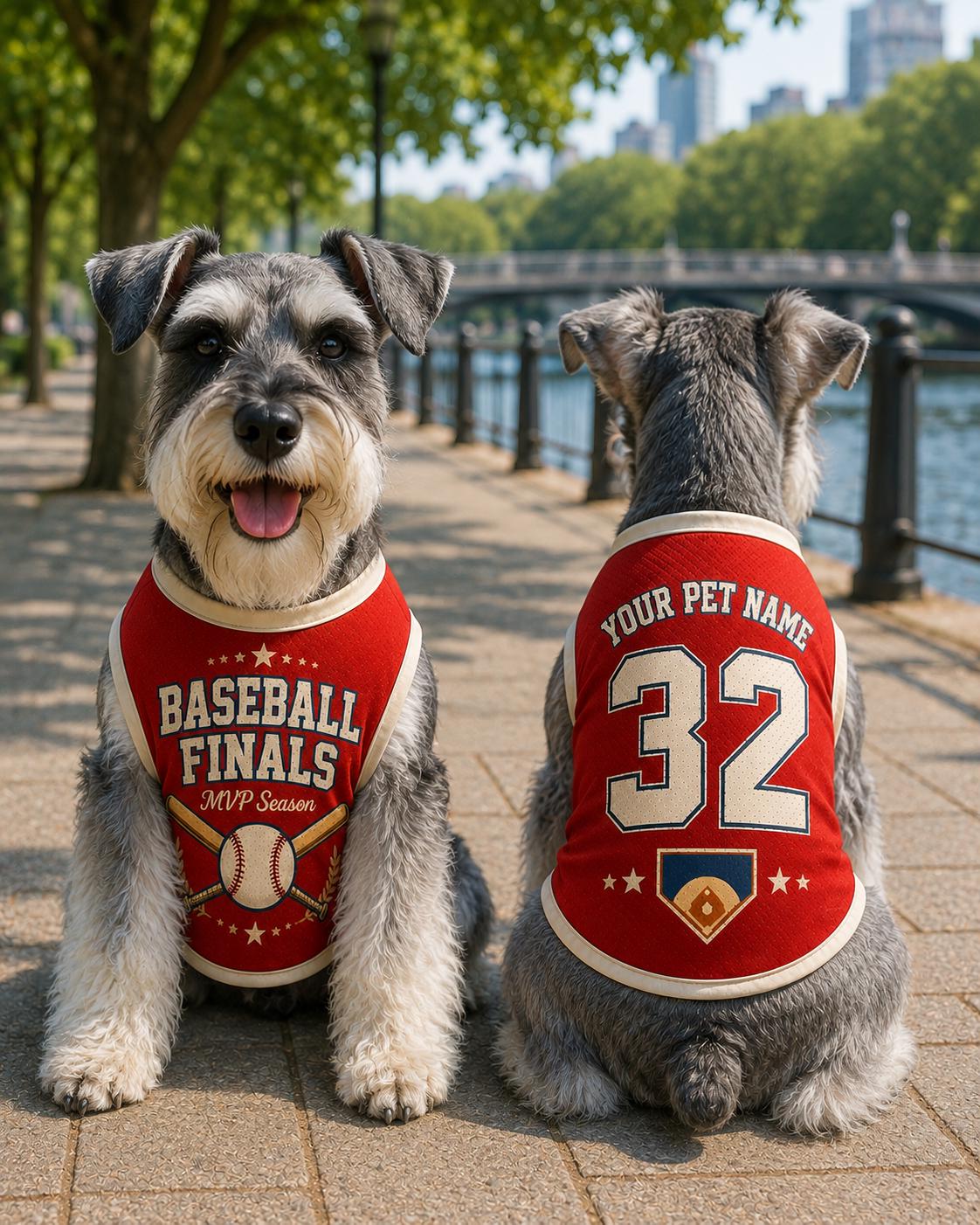 Baseball Finals Pet Jersey - Personalized Dog Name Number Shirt - image 3