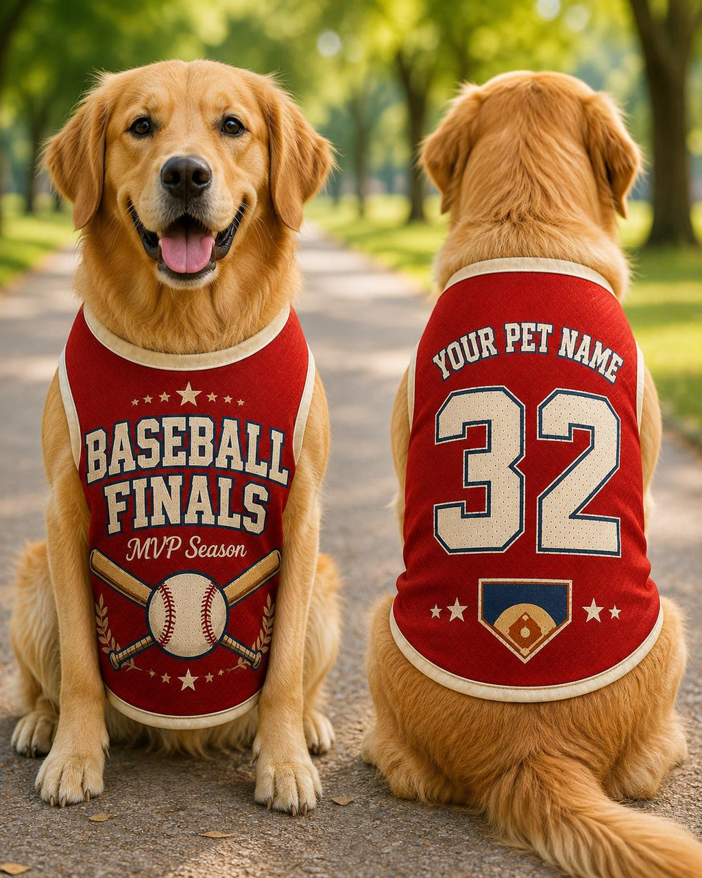 Baseball Finals Pet Jersey - Personalized Dog Name Number Shirt - image 5
