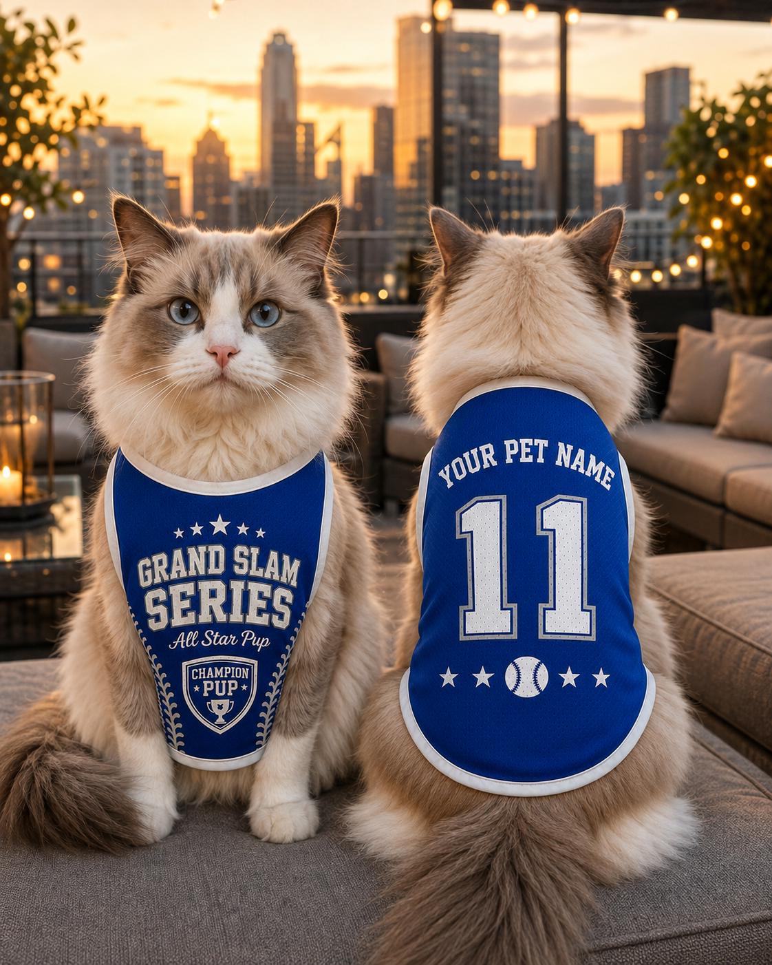 Grand Slam Pet Jersey - Personalized Dog Name Number Shirt - image 2