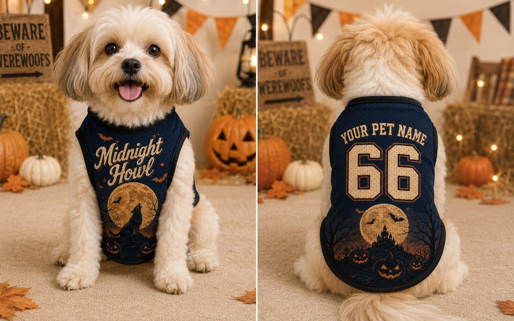 Midnight Howl Pet Jersey - Personalized Dog Name Number Shirt - image 2