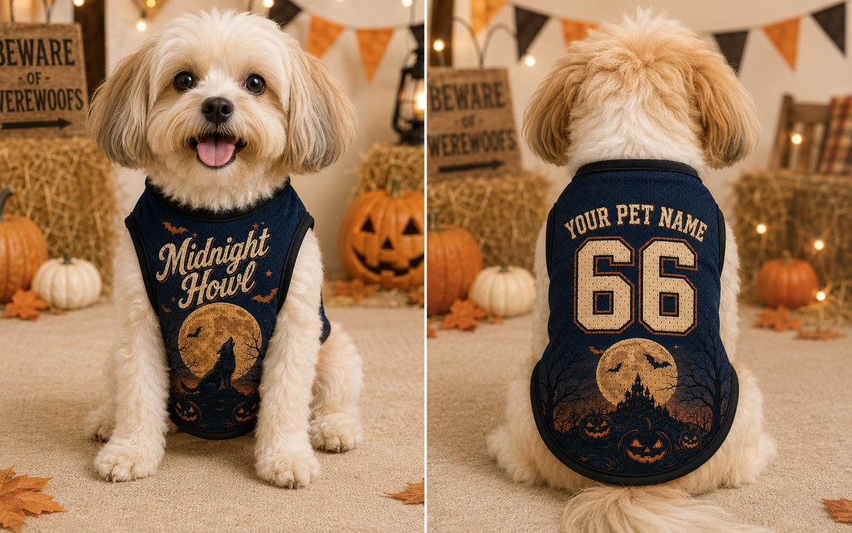 Midnight Howl Pet Jersey - Personalized Dog Name Number Shirt - image 2