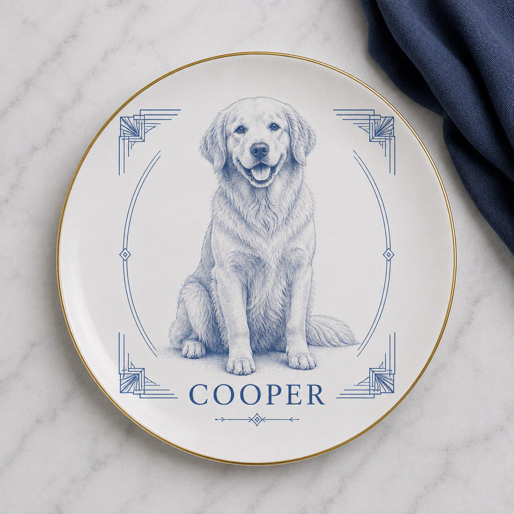 Personalized French Bulldog Portrait Plate - Custom Dog Portrait Plate