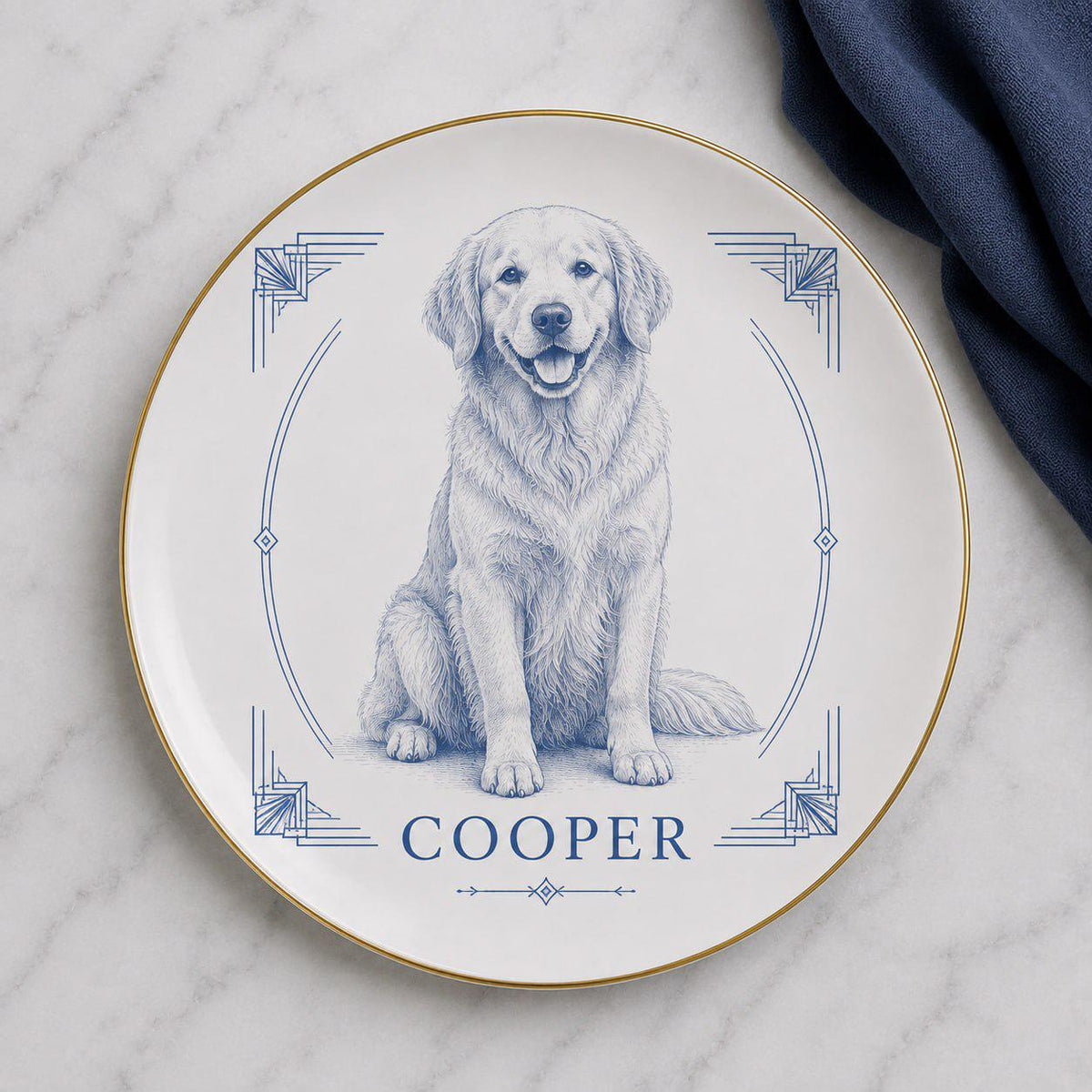 Personalized French Bulldog Portrait Plate - Custom Dog Portrait Plate