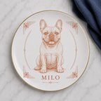 Personalized French Bulldog Portrait Plate - Custom Dog Portrait Plate - image 3