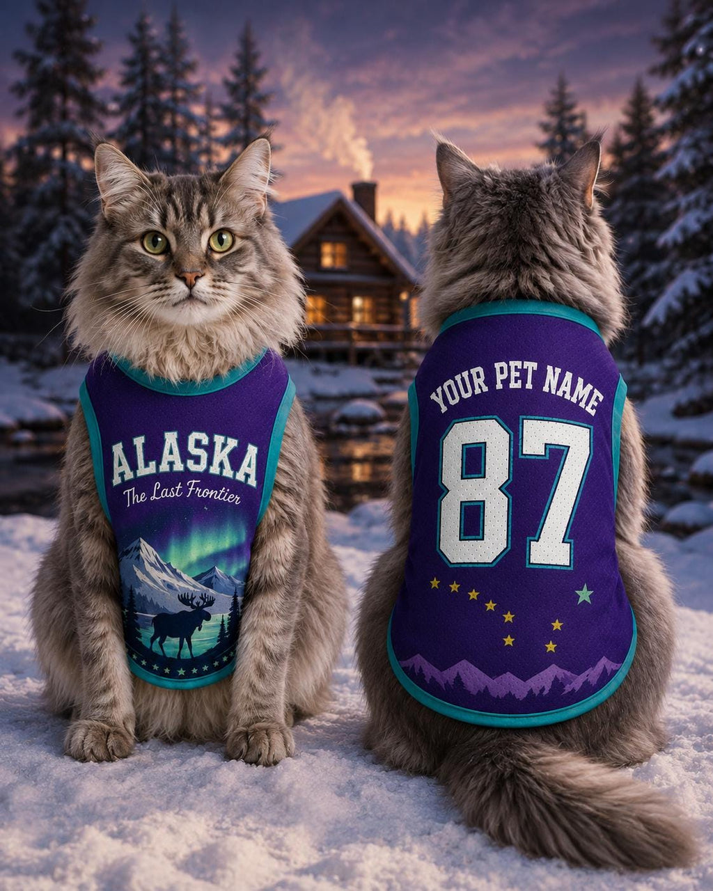 Alaska The Last Frontier Pet Jersey - Personalized Dog Name Number Shirt - image 3