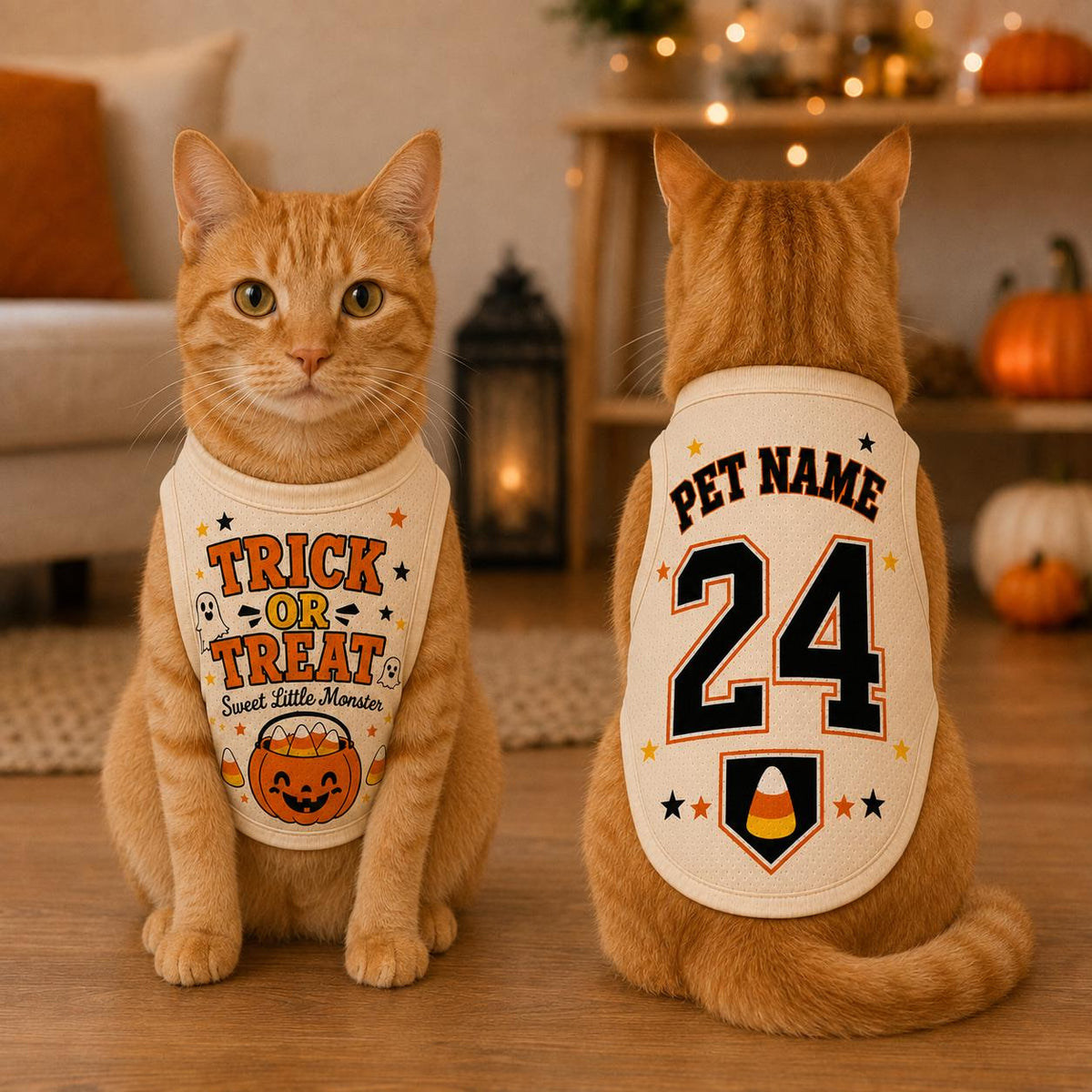 Trick or Treat Pet Jersey - Custom Name Number Dog Shirt - image 2