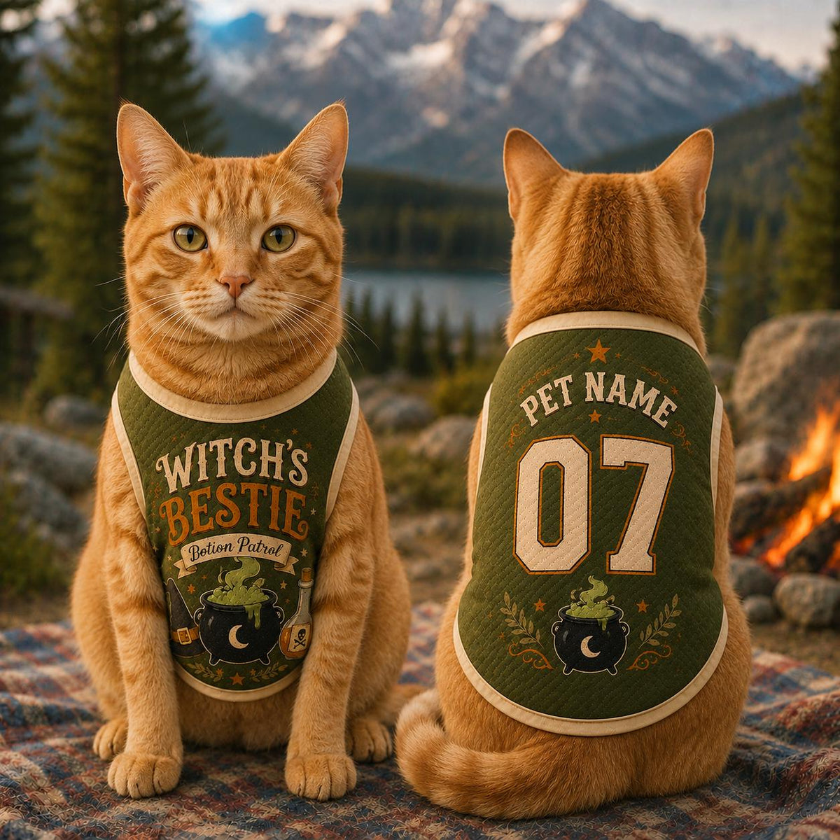 Witch's Bestie Pet Jersey - Custom Name Number Dog Shirt - image 2