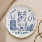 Personalized Western Dog Ceramic Dish - Custom Pet Name Plate - image 4