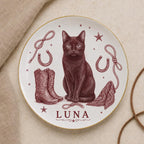Personalized Western Dog Ceramic Dish - Custom Pet Name Plate - image 3