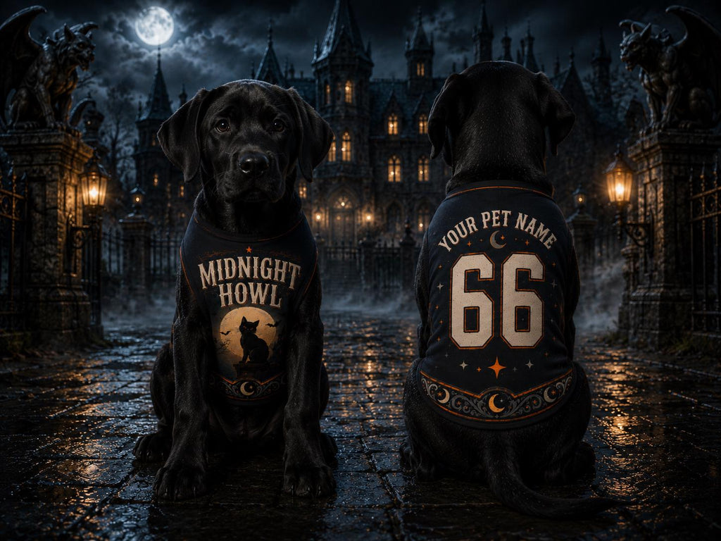 Midnight Howl Pet Jersey - Personalized Dog Name Number Shirt - image 2