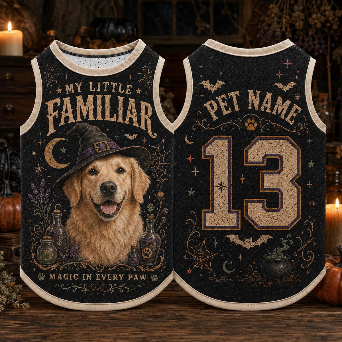 Little Familiar Pet Jersey - Personalized Witch Dog Shirt - image 6
