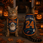 Ghost Dog Halloween Vest - Personalized Pet Name Number Jersey - image 2