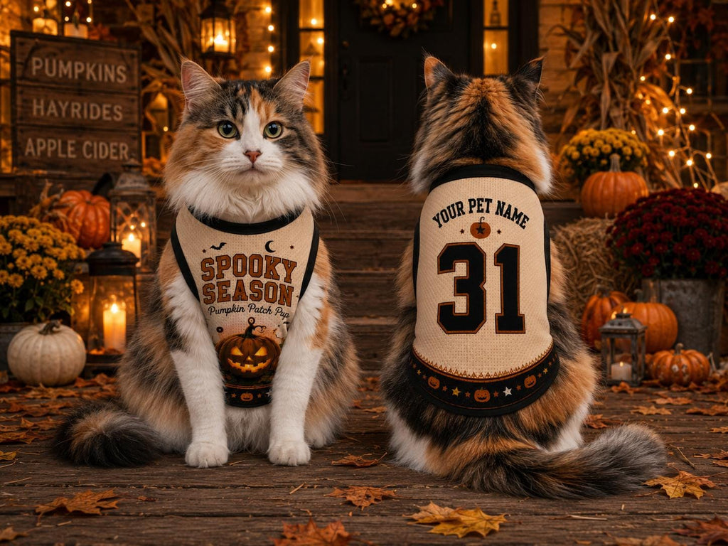 Spooky Season Pet Jersey - Personalized Pumpkin Patch Pup Shirt