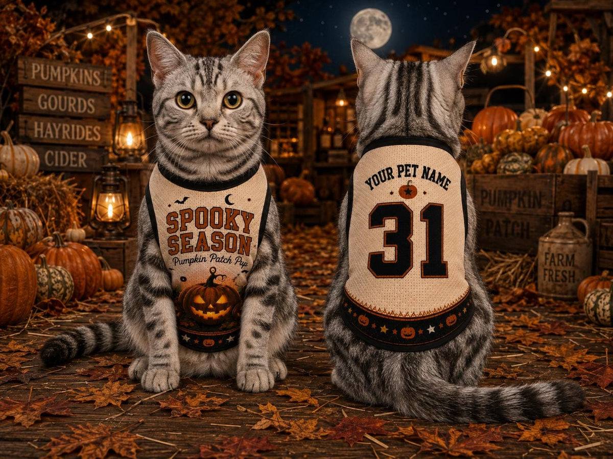 Spooky Season Pet Jersey - Personalized Pumpkin Patch Pup Shirt - image 2