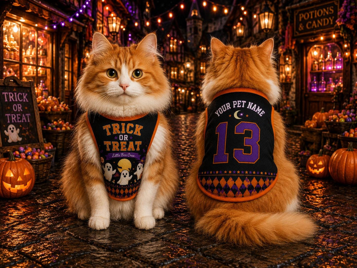 Trick or Treat Pet Jersey - Personalized Dog Name Number Shirt - image 4