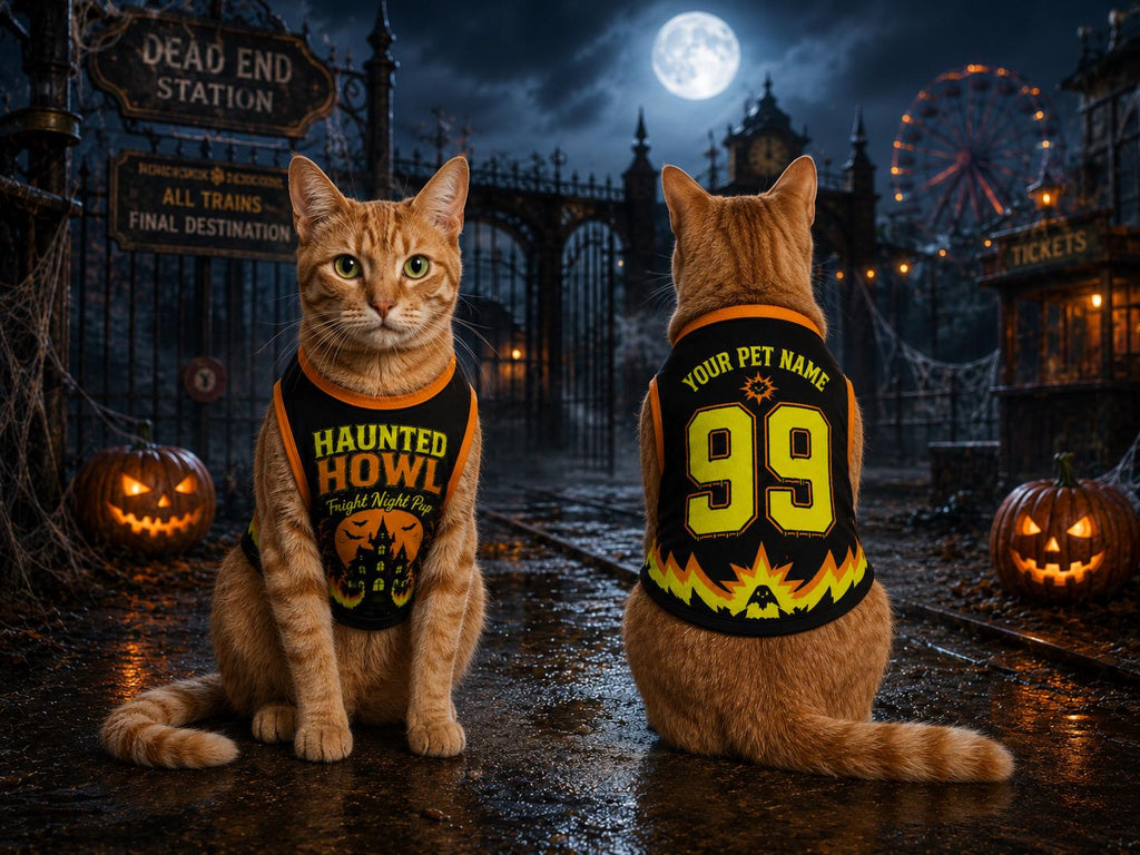 Haunted Howl Dog Jersey - Personalized Pet Name Number Shirt - image 2