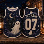 Ghost Cat Pet Jersey - Personalized Pet Name Number Shirt - image 5