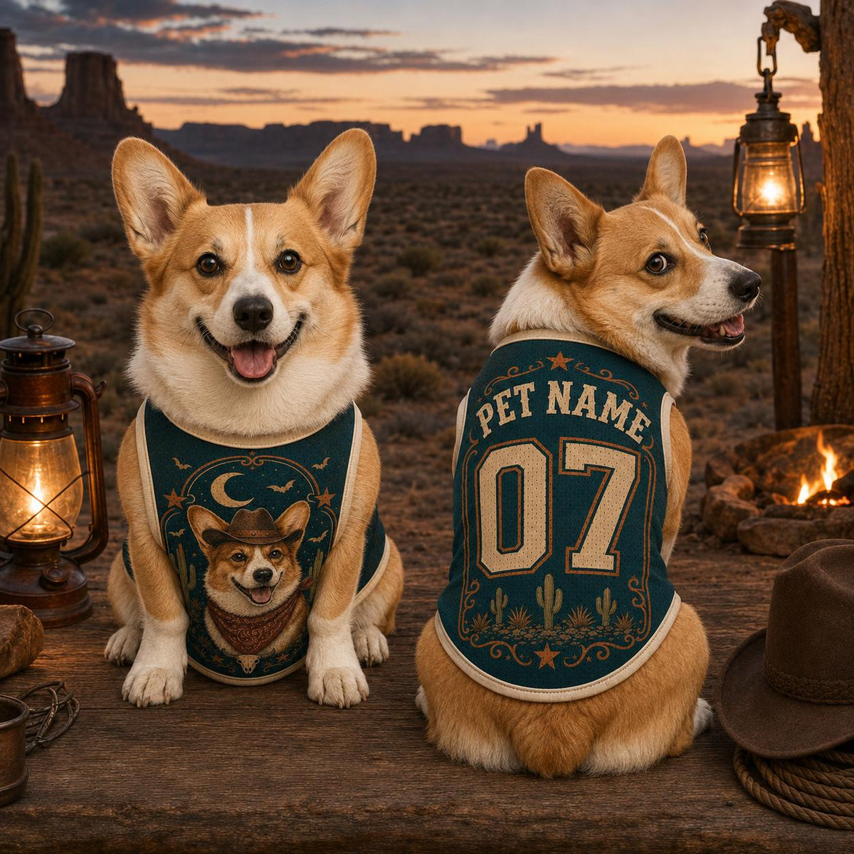 Cowboy Dog Jersey - Personalized Pet Name Number Shirt - image 3
