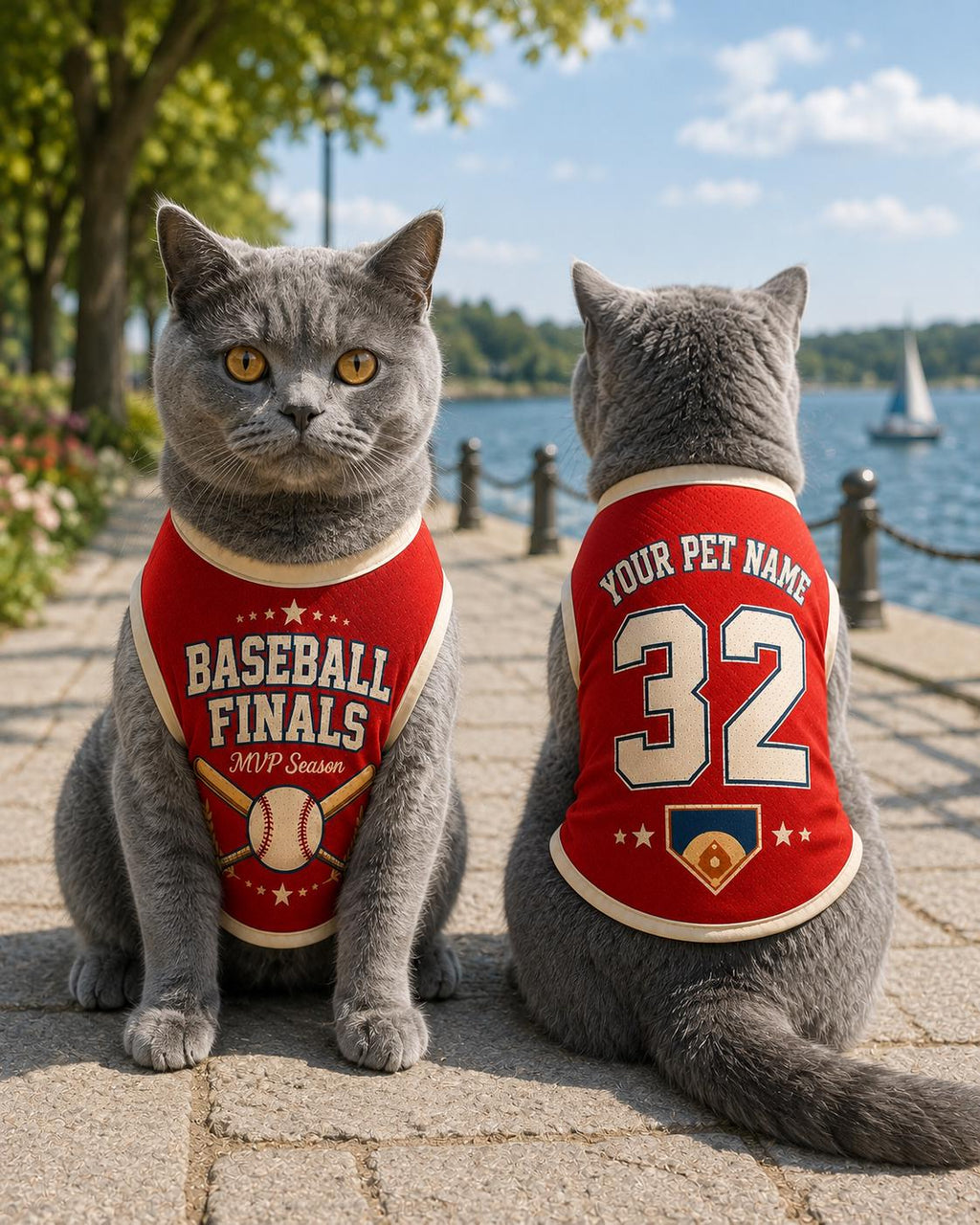 Baseball Finals Pet Jersey - Personalized Dog Name Number Shirt - image 2