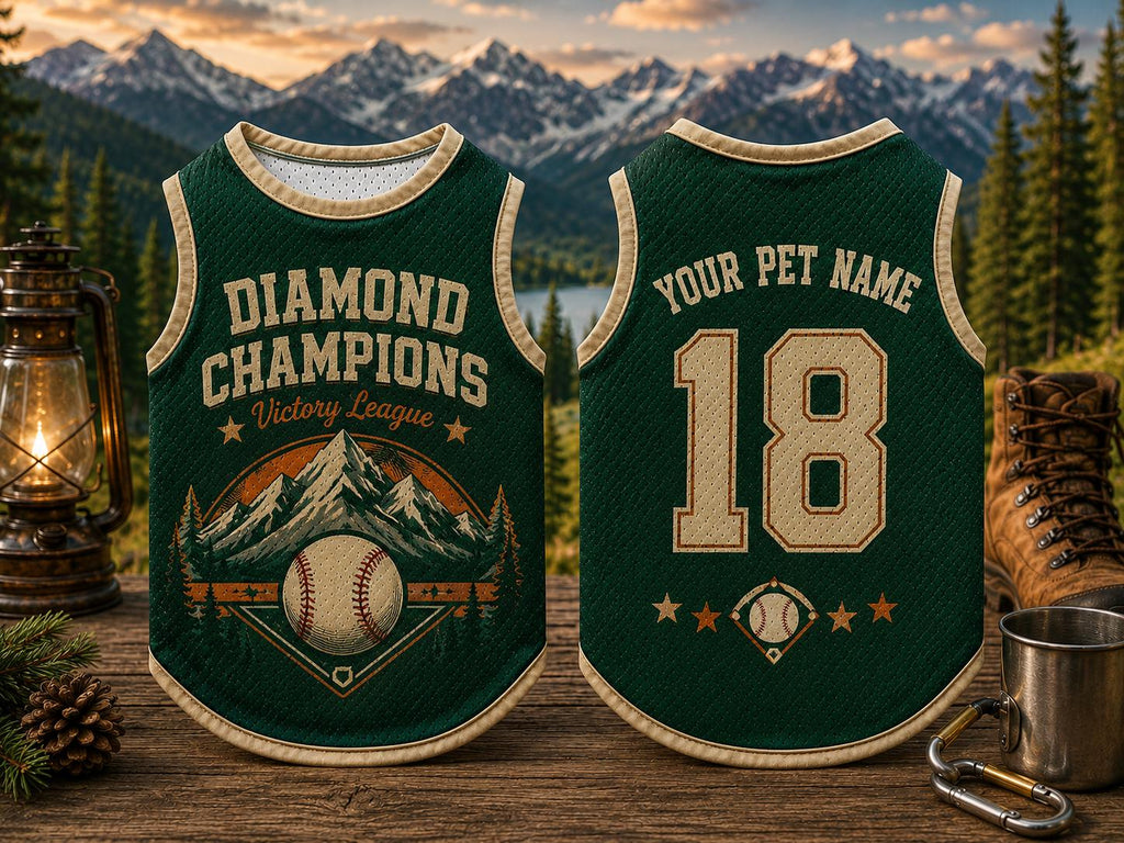 Diamond Champions Pet Jersey - Custom Dog Name Number Shirt - image 5